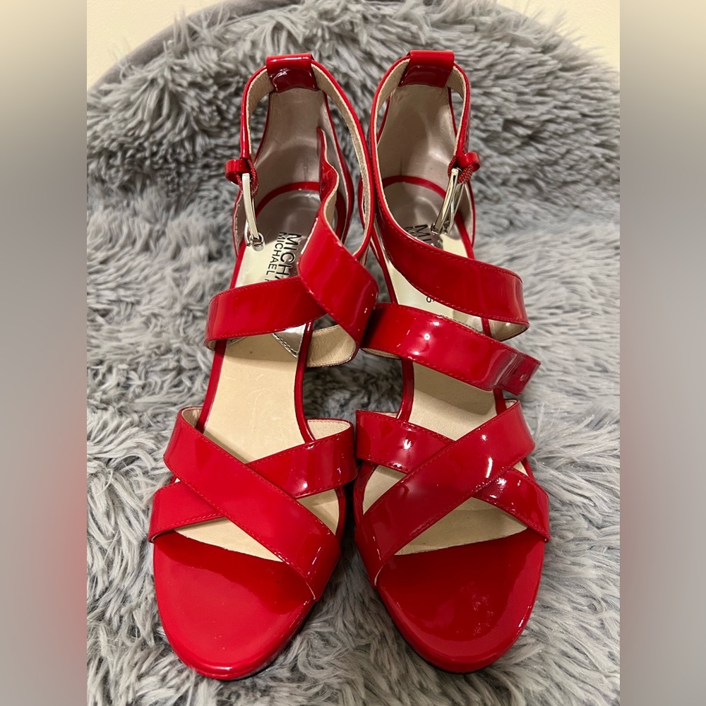 Michael Kors heels, red patent leather